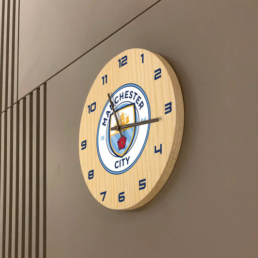 Manchester City F.C. logo Wooden Clock