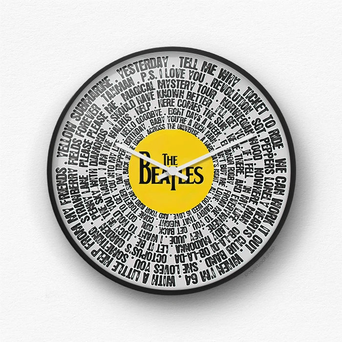 The Beatles Lyrics wall clock