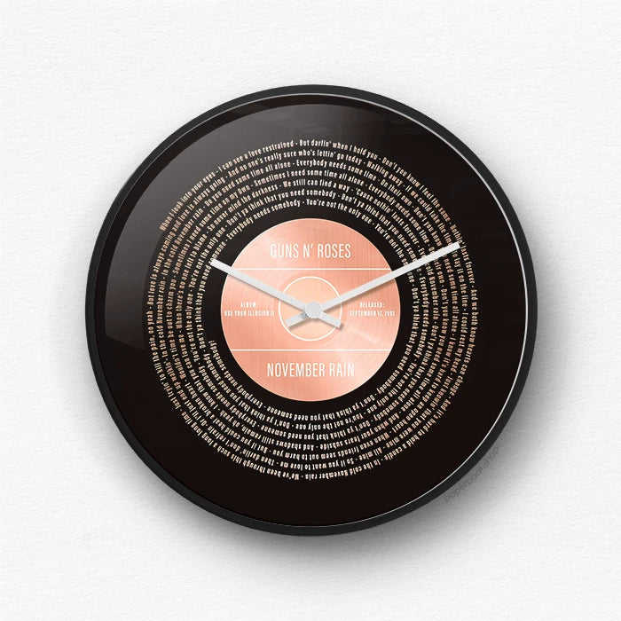 November Rain Lyrics wall clock