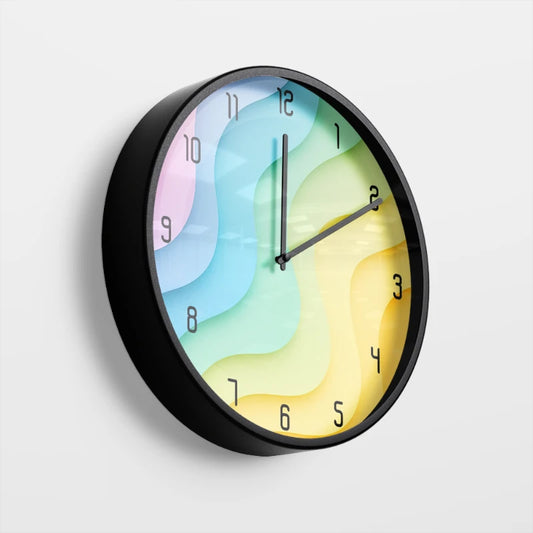 Muted Abstract Forms Wall Clock