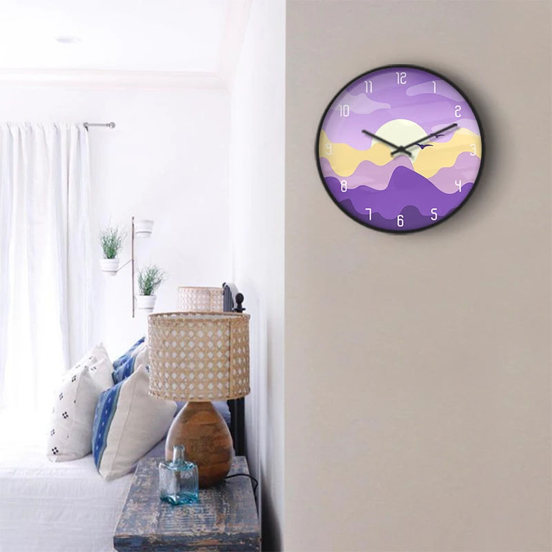 Purple Mountain Sunset Wall Clock