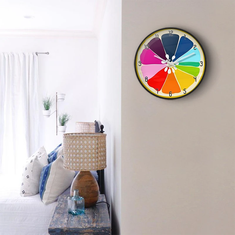 Colorful Citrus Slice Wall Clock