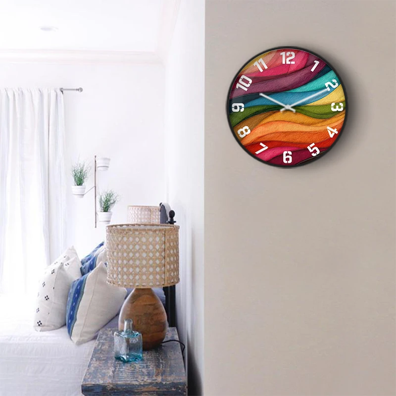 Colorful Swirling Texture Wall Clock