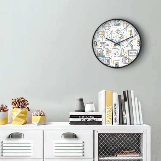 Math Geometry Formulas Equations Wall Clock