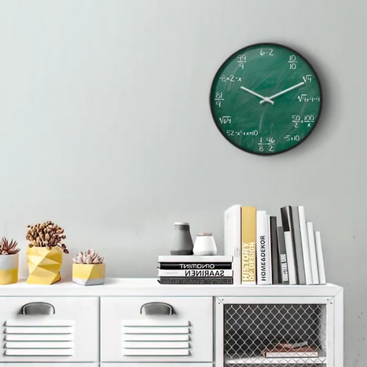 Algebraic Equations Math Chalkboard Wall Clock