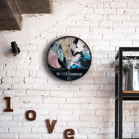 Black Mirror collage Wall Clock