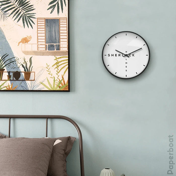 Sherlock fonts Wall clock
