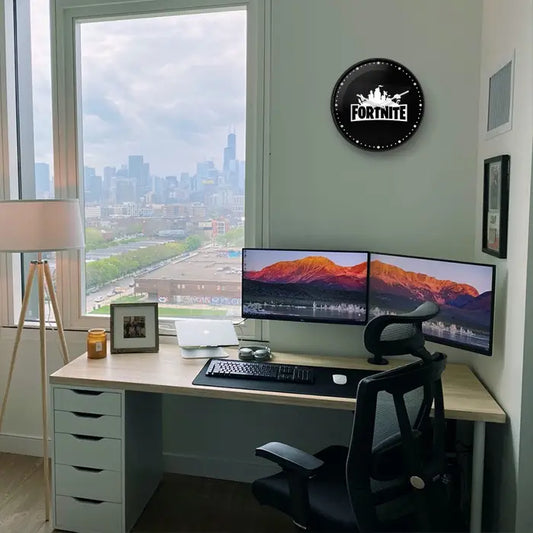 Fortnite silhouette Wall Clock