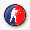 Call of Duty Blue Red Wall Clock