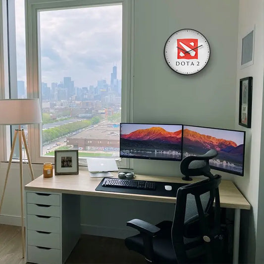 Dota 2 White Logo Wall Clock