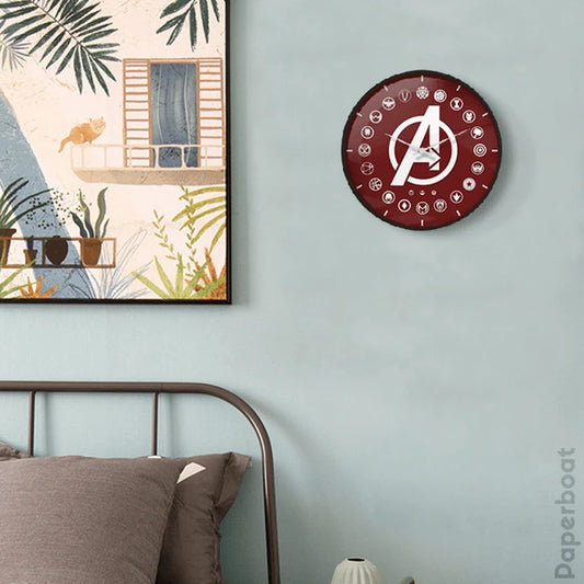 Avengers logos Wall Clock