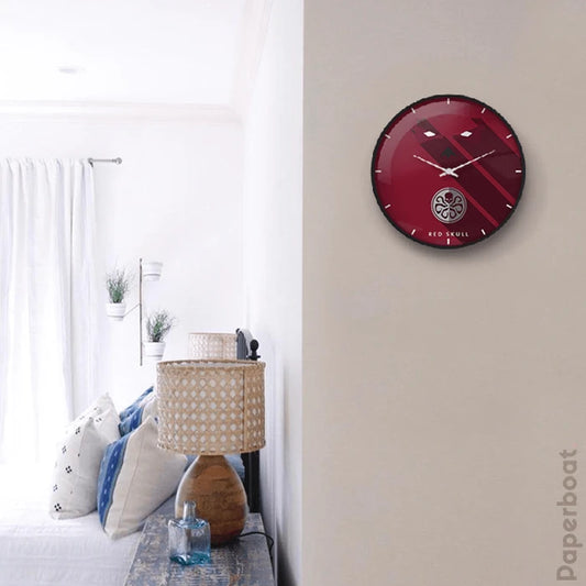 Red Skull Wall Clock