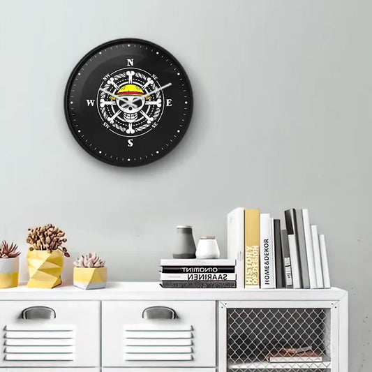 One Piece Compass Wall Clock
