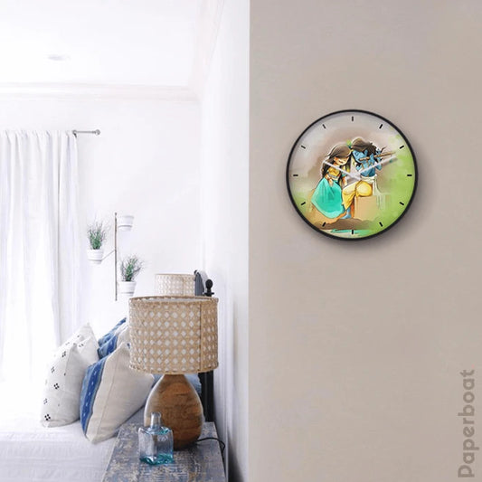 Kid Radha Krishna Wall Clock