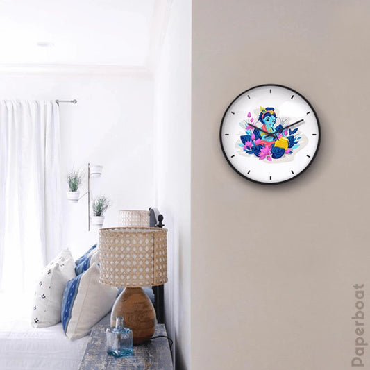 Krishna blue Wall Clock