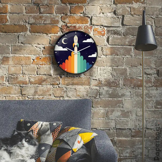 Aesthetic rocket Wall Clock
