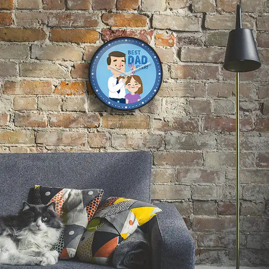 Best dad ever cartoon Wall Clock