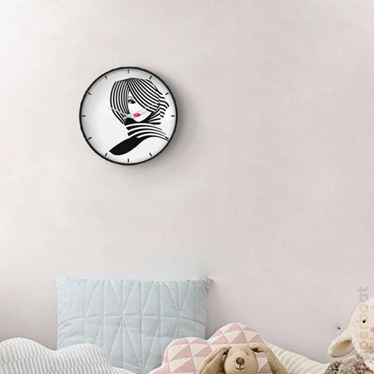 Black vector Girlish Wall Clock