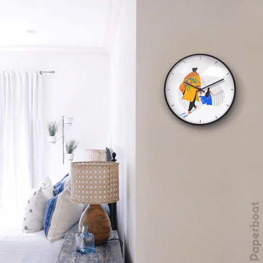 Himu & Rupa illustration Wall Clock