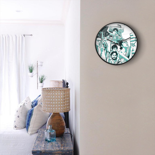 Satyajit Ray's Apu Trilogy Characters Wall Clock