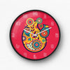 Bengali red mandala Wall Clock