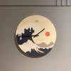 Wooden sea waves Wall Clock