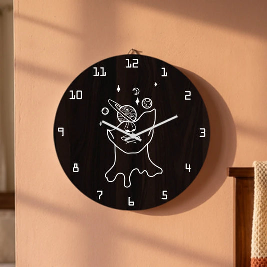 Cosmic Mind Surreal Wall Clock - Brown