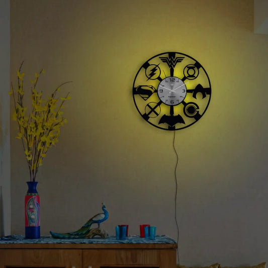 DC Comics logos Vinyl Wall Clock