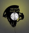 Never Give Up Vinyl Wall Clock