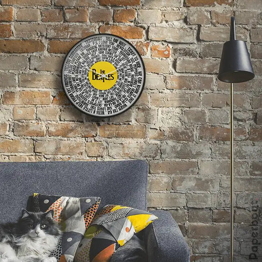 The Beatles Lyrics wall clock