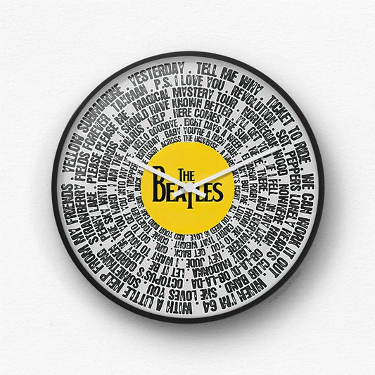 The Beatles Lyrics wall clock