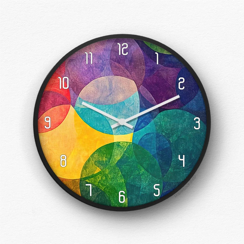 Pastel Sunset Waves Wall Clock