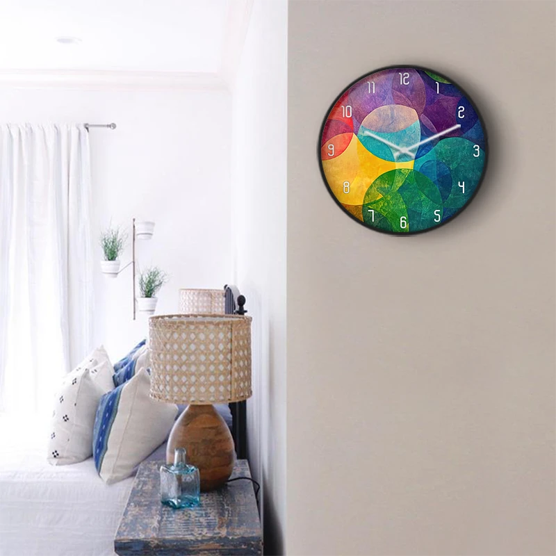 Pastel Sunset Waves Wall Clock