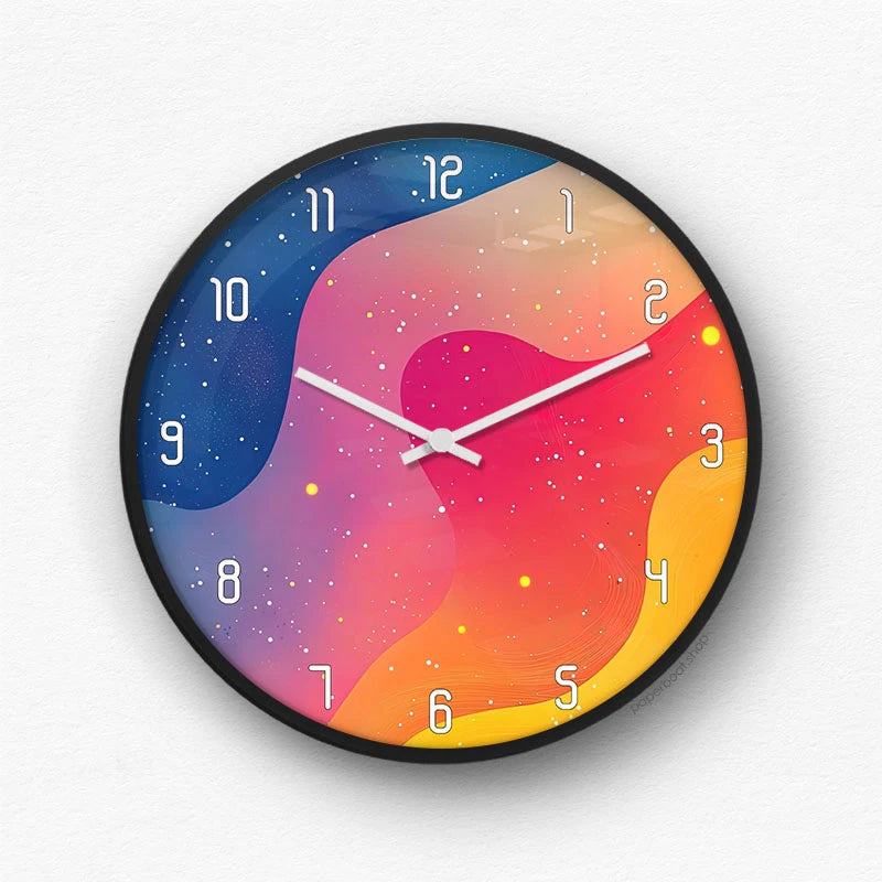 Colorful Midcentury Dots Wall Clock
