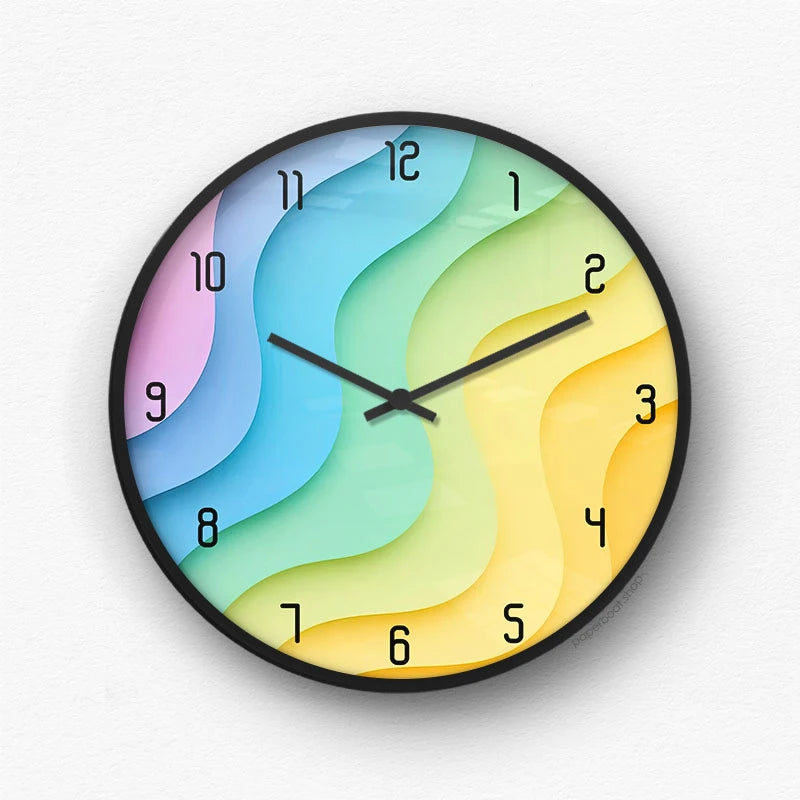 Muted Abstract Forms Wall Clock
