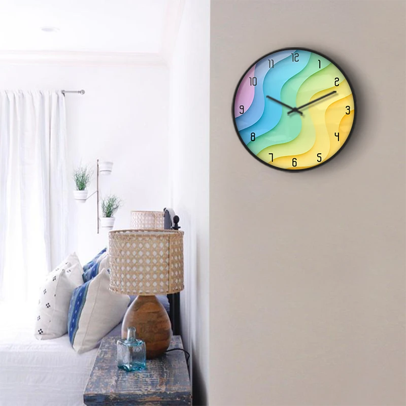 Muted Abstract Forms Wall Clock