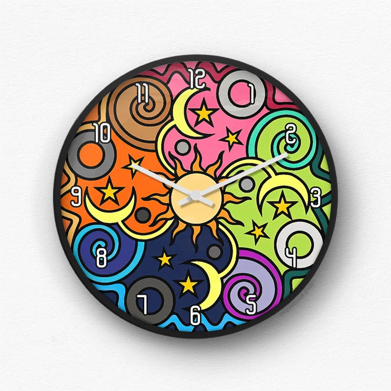 Abstract Pastel Botanical Wall Clock