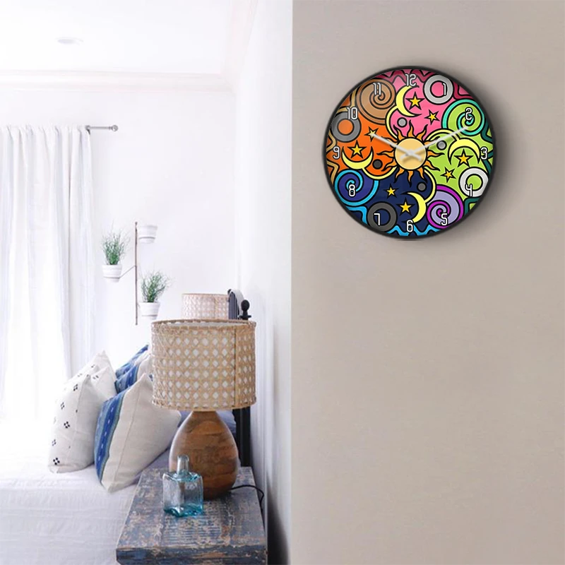 Abstract Pastel Botanical Wall Clock