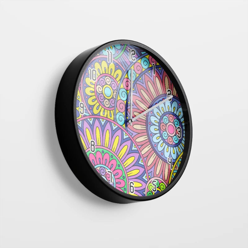 Delicate Floral Line Art Wall Clock