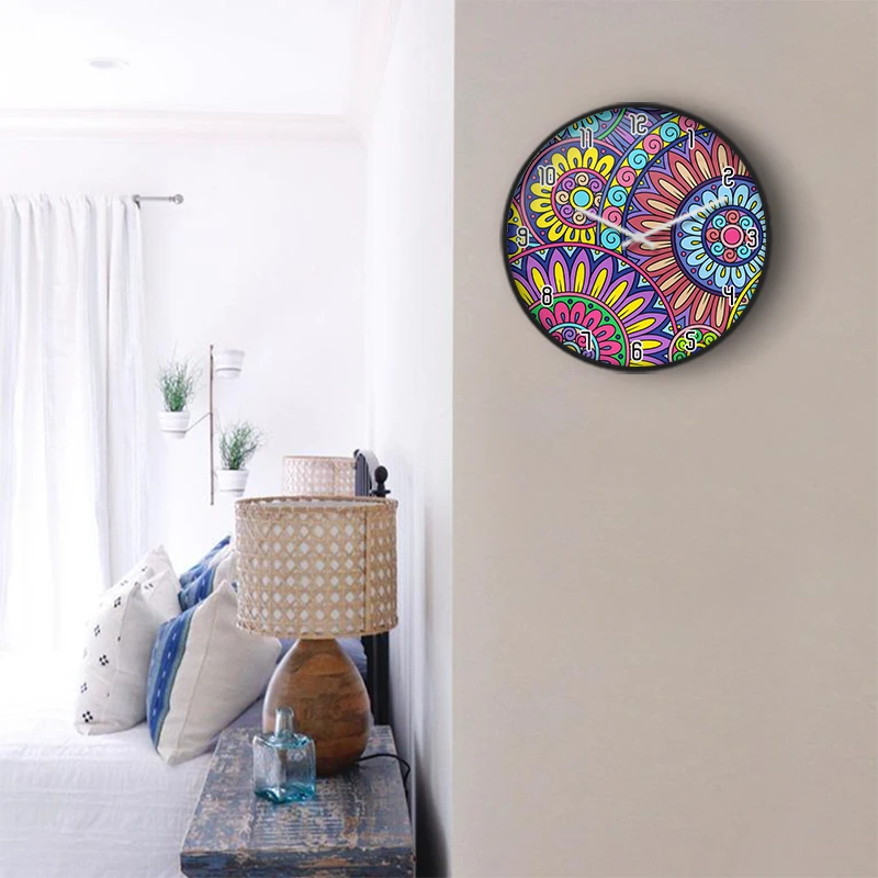Delicate Floral Line Art Wall Clock
