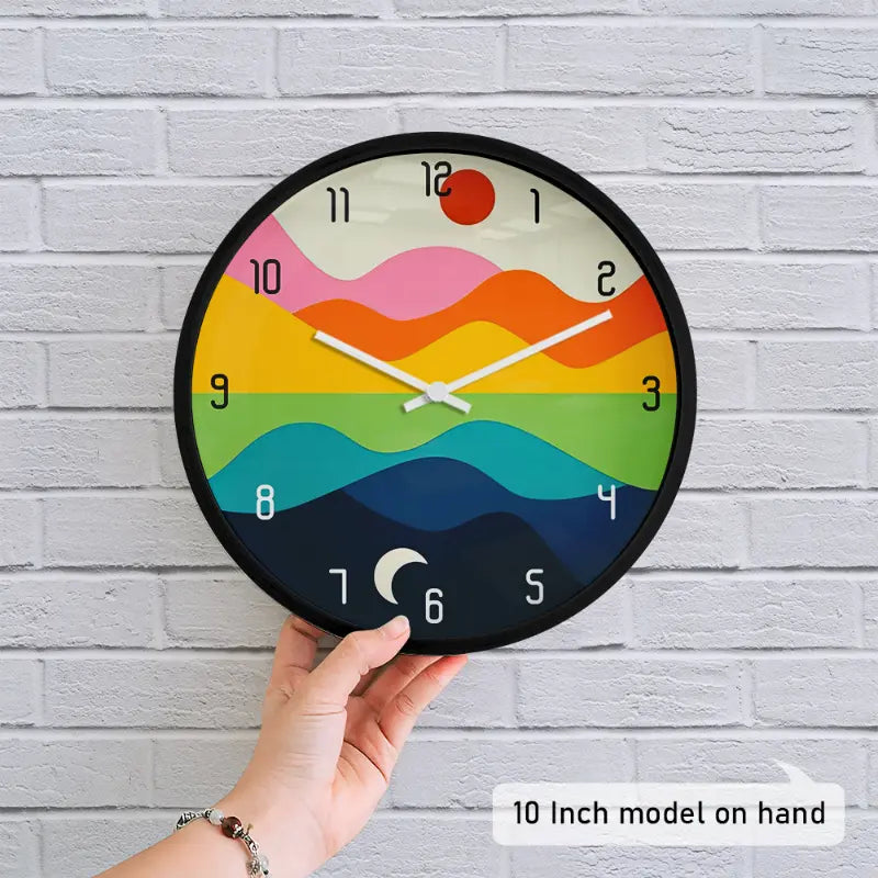 Colorful Wavy Landscape Wall Clock