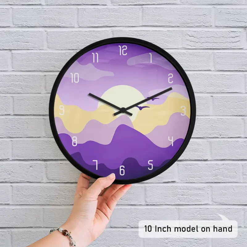 Purple Mountain Sunset Wall Clock