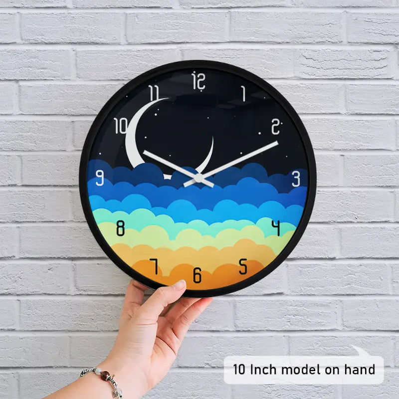 Night Sky Cloud Moon Wall Clock