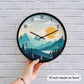 Teal Mountain Lake Sunrise Wall Clock