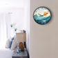 Teal Mountain Lake Sunrise Wall Clock