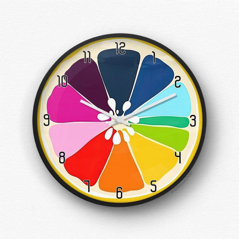 Colorful Citrus Slice Wall Clock