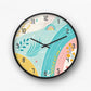 Boho Rainbow Leaf Wall Clock