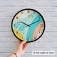 Boho Rainbow Leaf Wall Clock