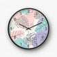 Pastel Tropical Monstera Wall Clock
