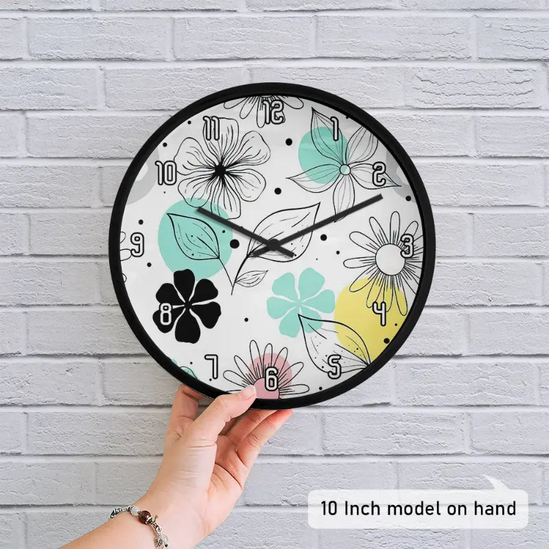 Minimalist Botanical Floral Wall Clock